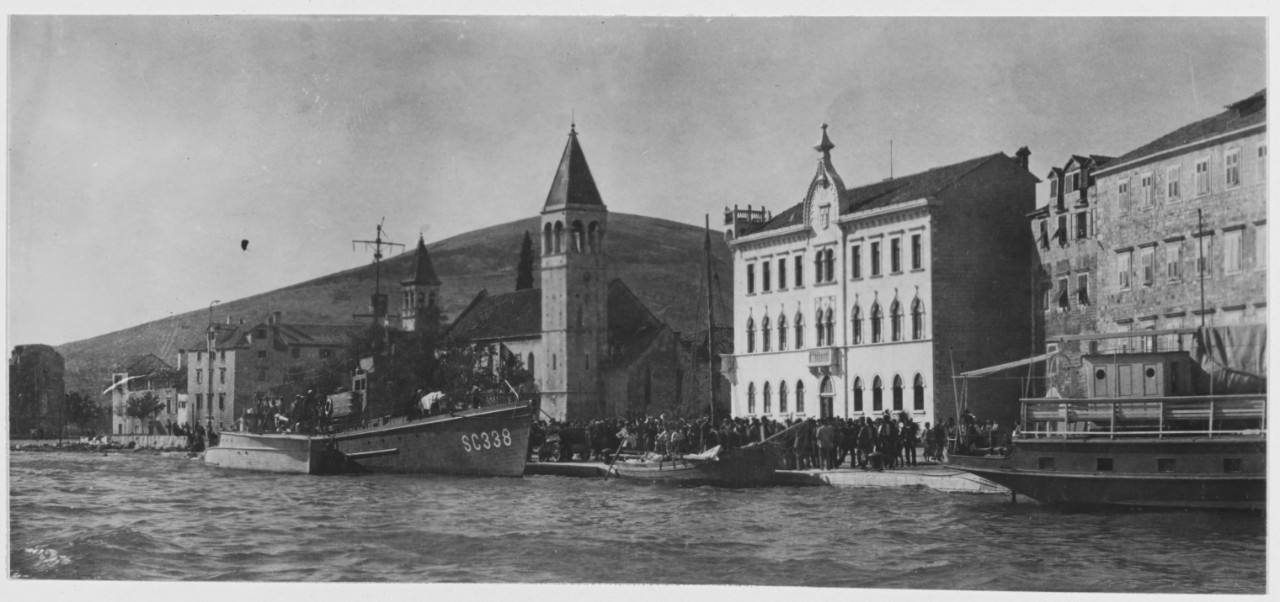 American and Italian sub chasers at Trau, Dalmatia, September 23, 1919