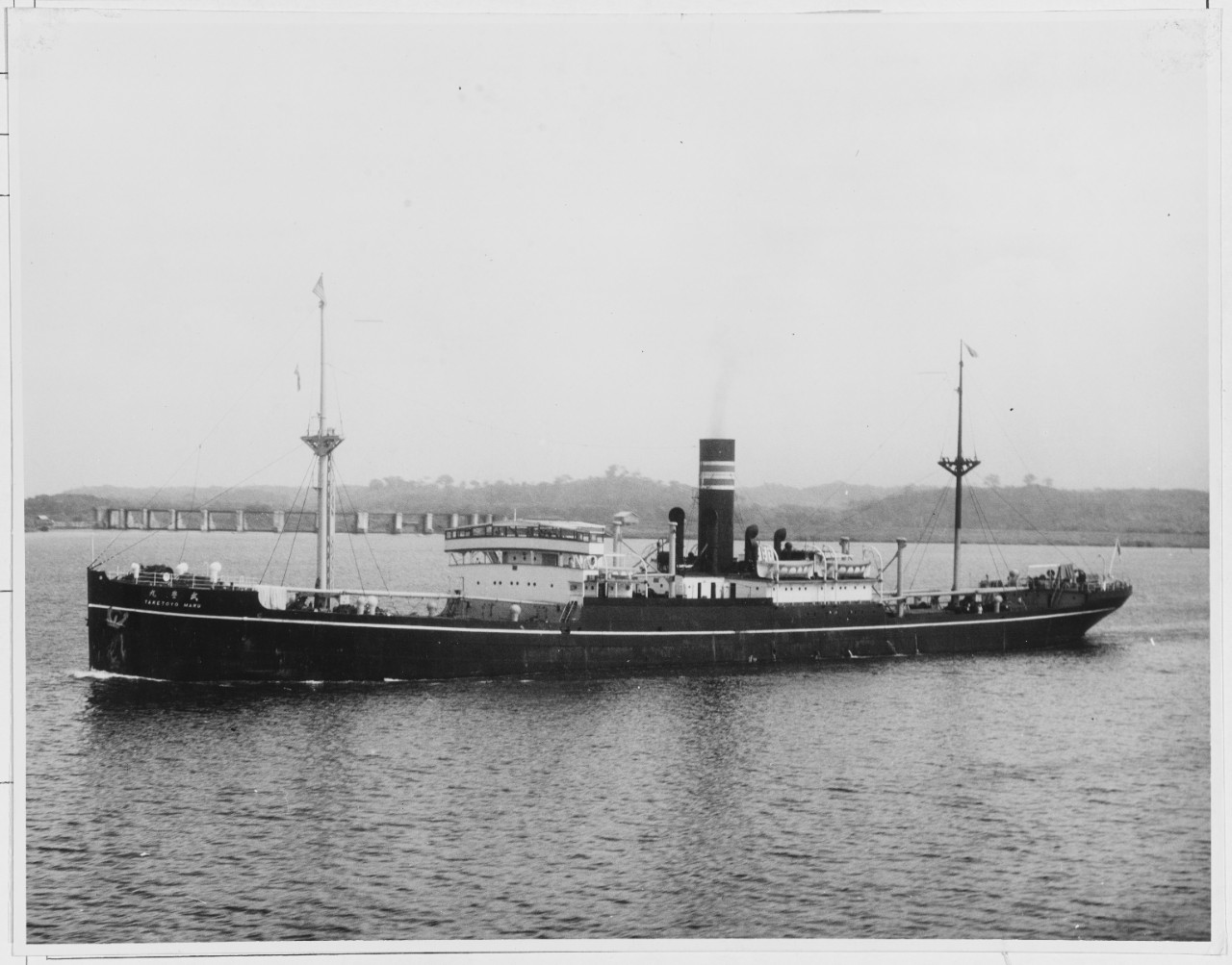 Japanese ship: TAKETOYO MARU. In Gatun Lake, Panama Canal, June 9, 1937