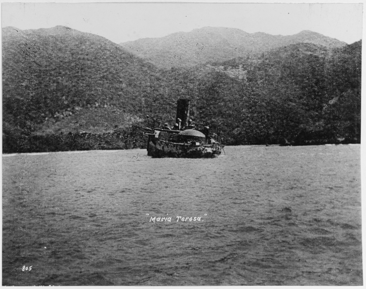 Spanish ship MARIA TERESA. Spanish-American War, 1898