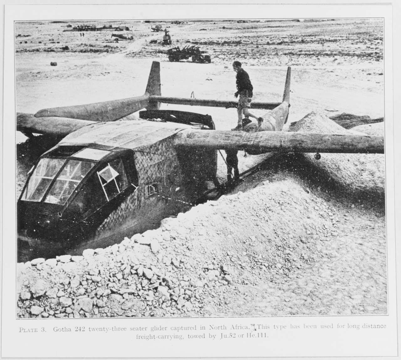 Gotha 242 twenty-three seater glider captured in North Africa