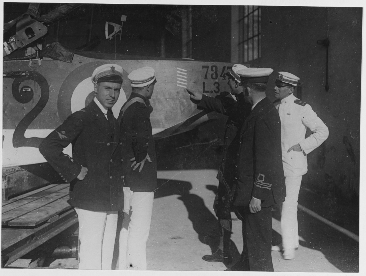 A seaplane with wound stripes. One stripe for each hit in action