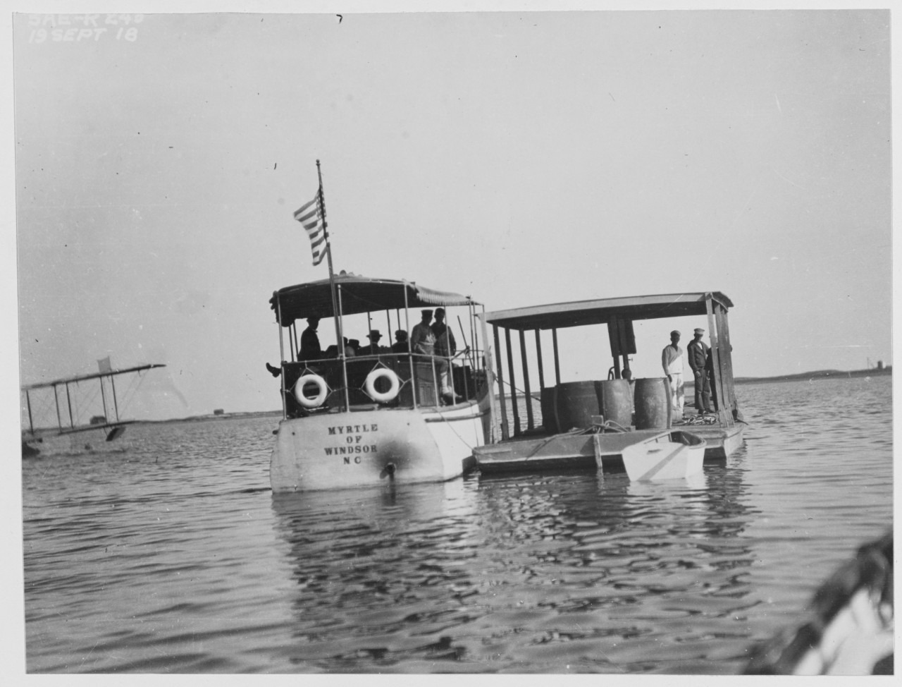 Motor boat and barge, Naval Air Station Hampton Roads