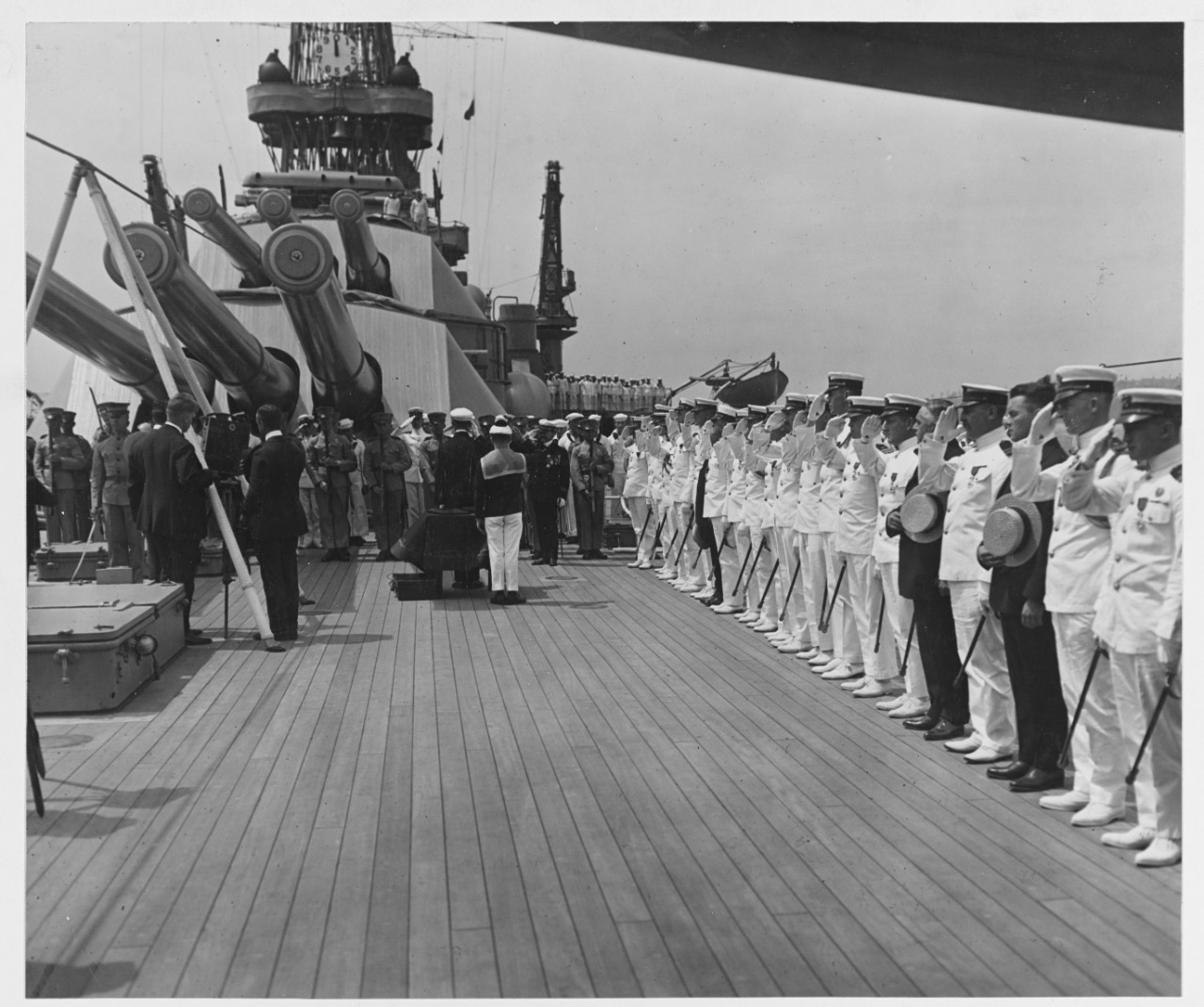 General View of Ceremonies on the Deck of the USS PENNSYLVANIA