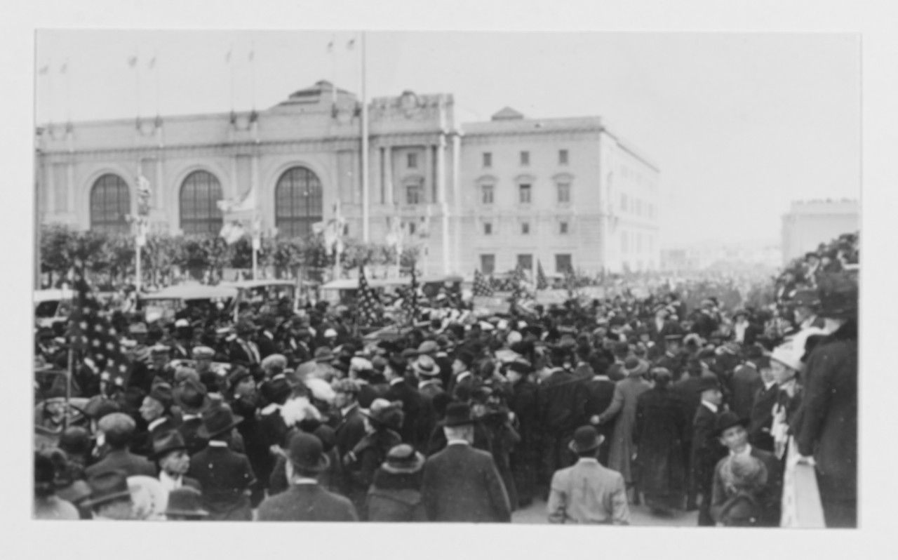 Crowds at reviewing stand