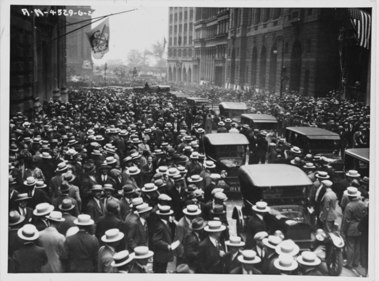 Crowd after Commander Robert E. Byrd's parade