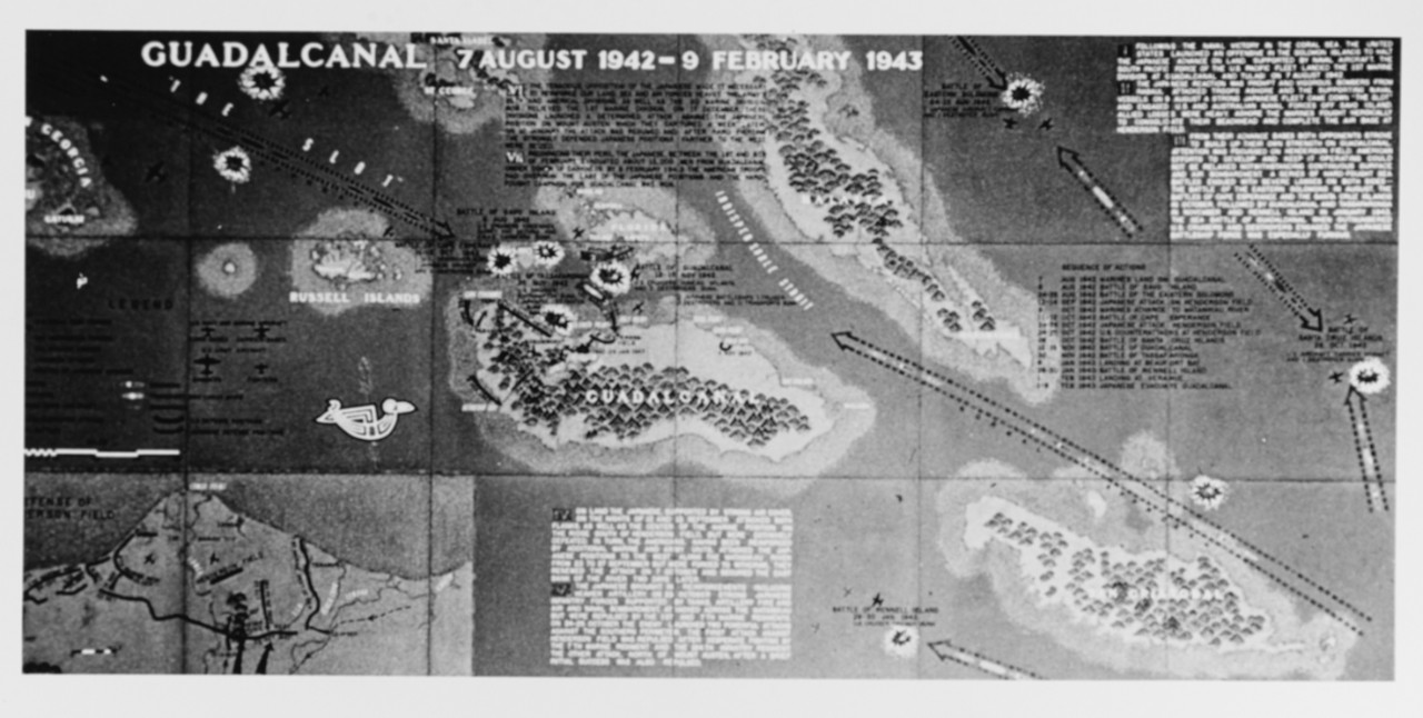 Guadalcanal -- World War II Battle Chart. 7 August 1942 - 9 February 1943