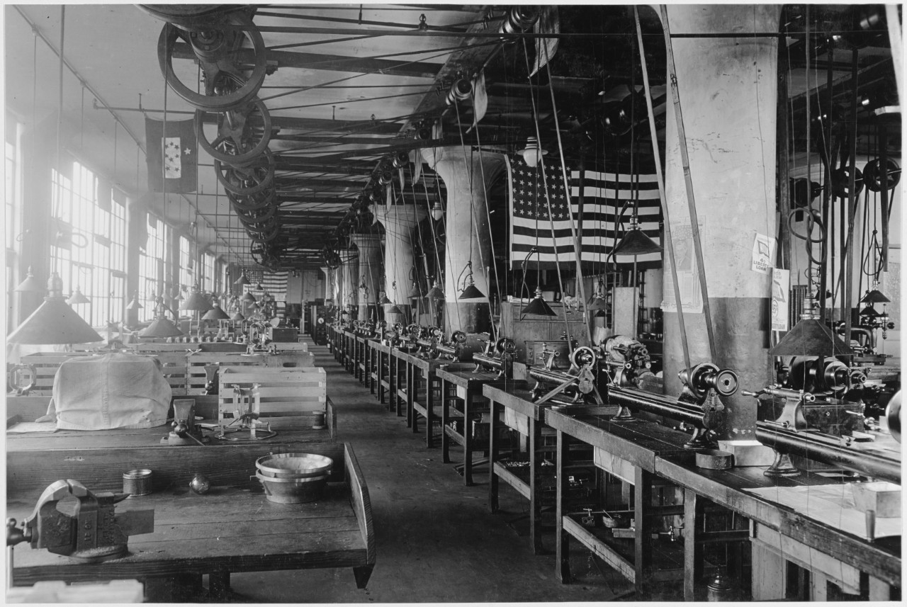 Shop view at the Sperry Gyroscope Co., Brooklyn, New York.