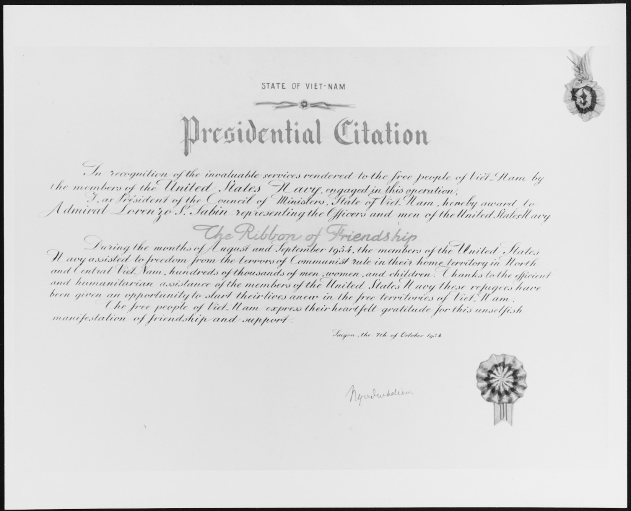 State of Vietnam Presidential Citation
