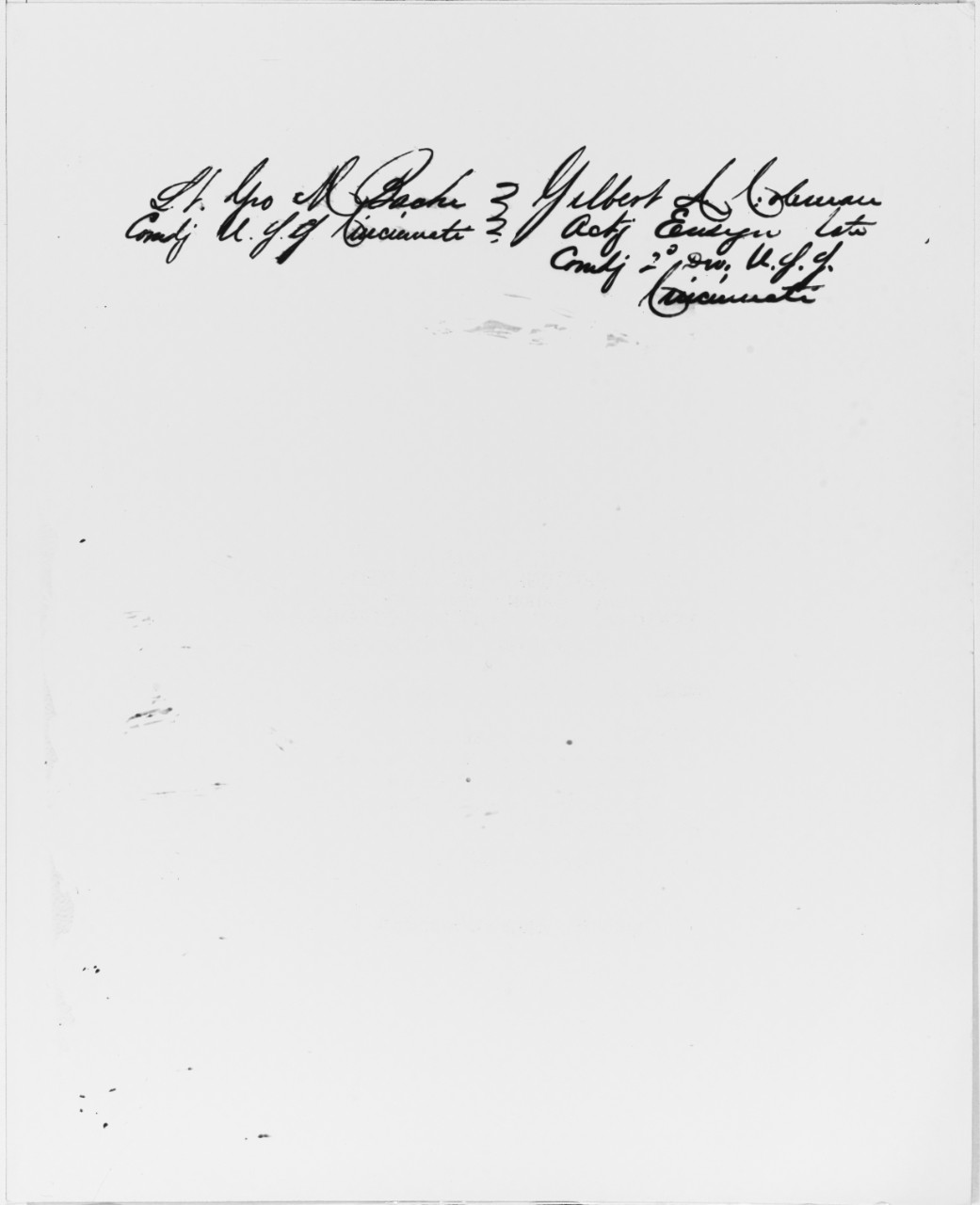 USS BLACK HAWK and USS CINCINNATI Engagement Report, 1863
