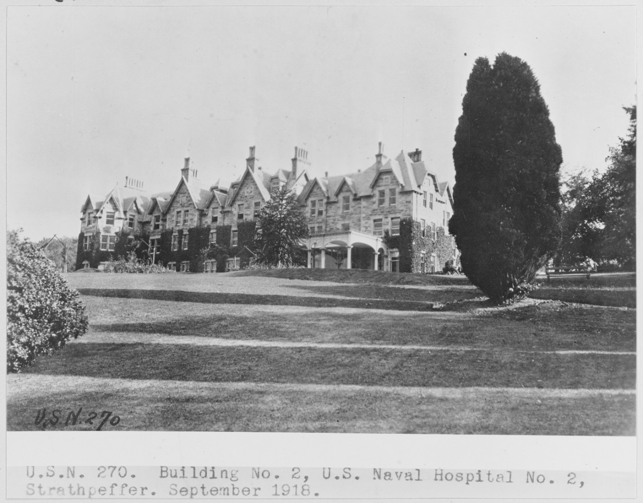 Exterior view of Building No. 2,  U.S. Naval Base Hospital No. 2, Strathpeffer, Scotland. September 1918