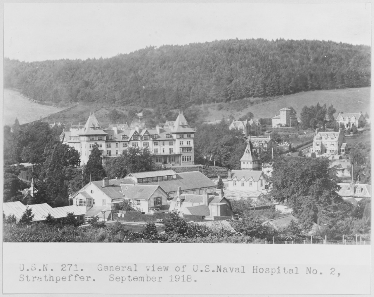 General view of U.S. Naval Base Hospital No. 2, Strathpeffer, Scotland. September 1918