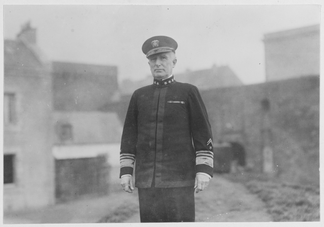 Vice Admiral H.B. Wilson at Brest, France. Circa 1918