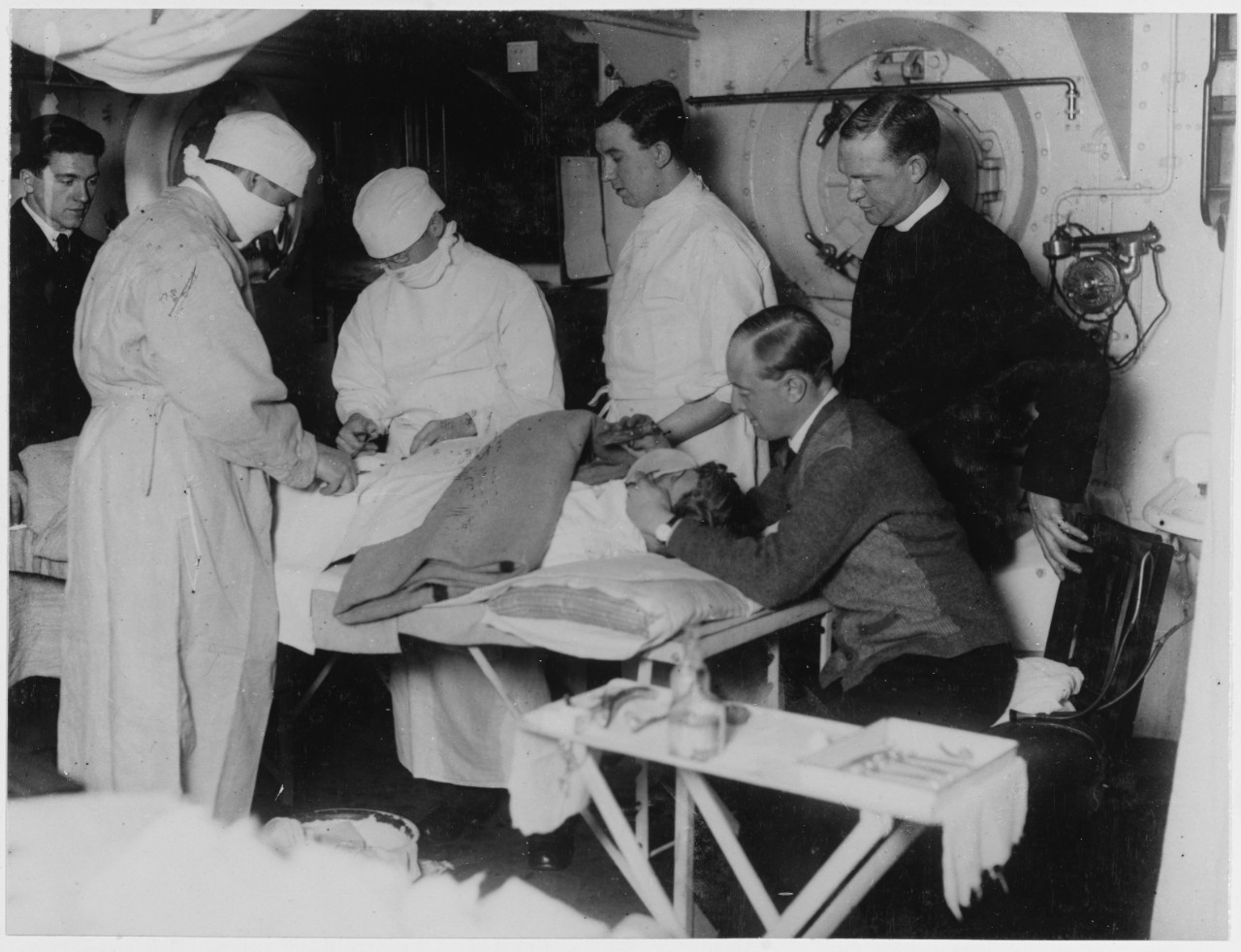 Operation in the sick bay. H.M.A.S. AUSTRALIA