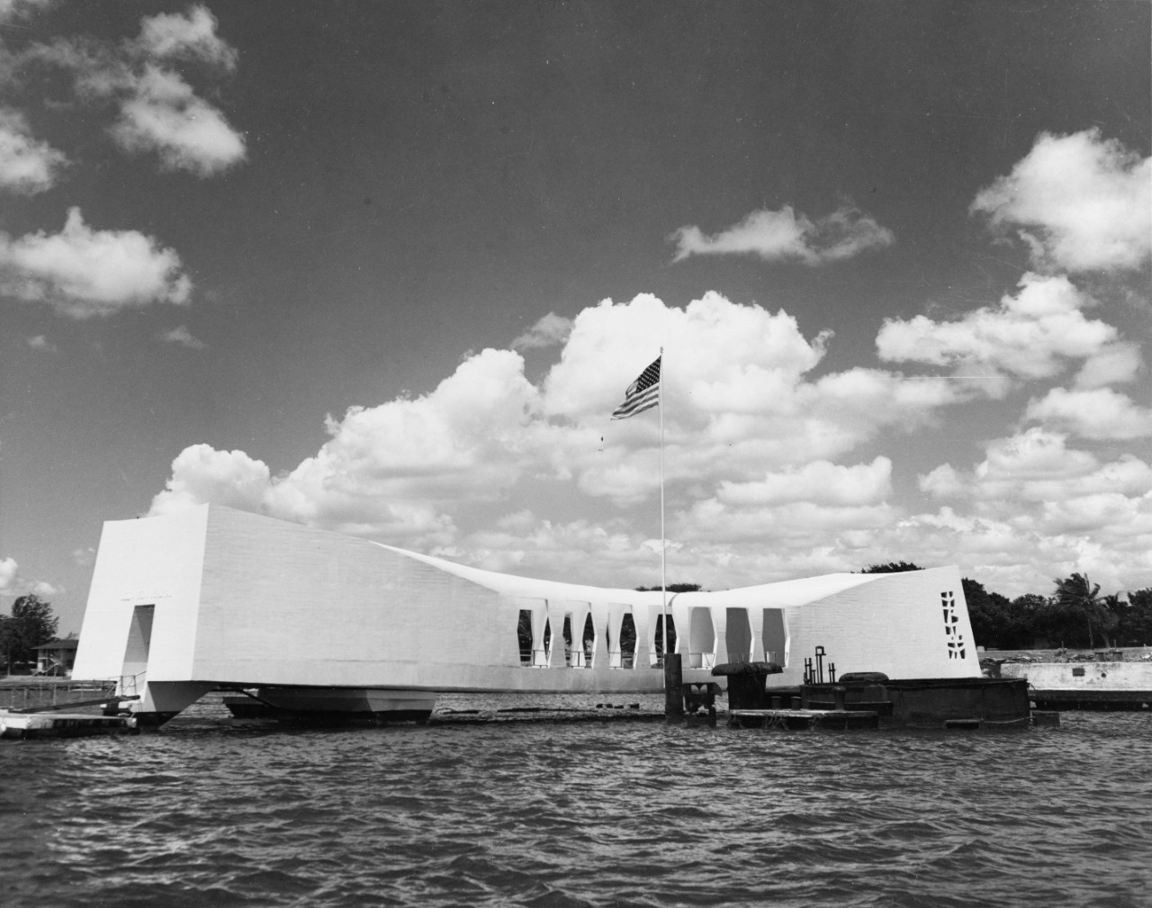 USS ARIZONA Memorial, at Pearl Harbor, Hawaii. July 1962