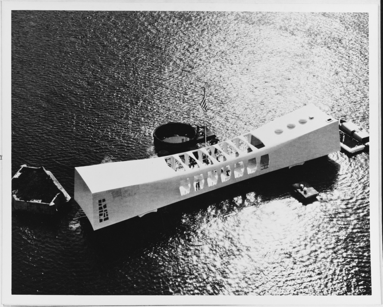 USS ARIZONA Memorial, at Pearl Harbor, Hawaii. September 1963