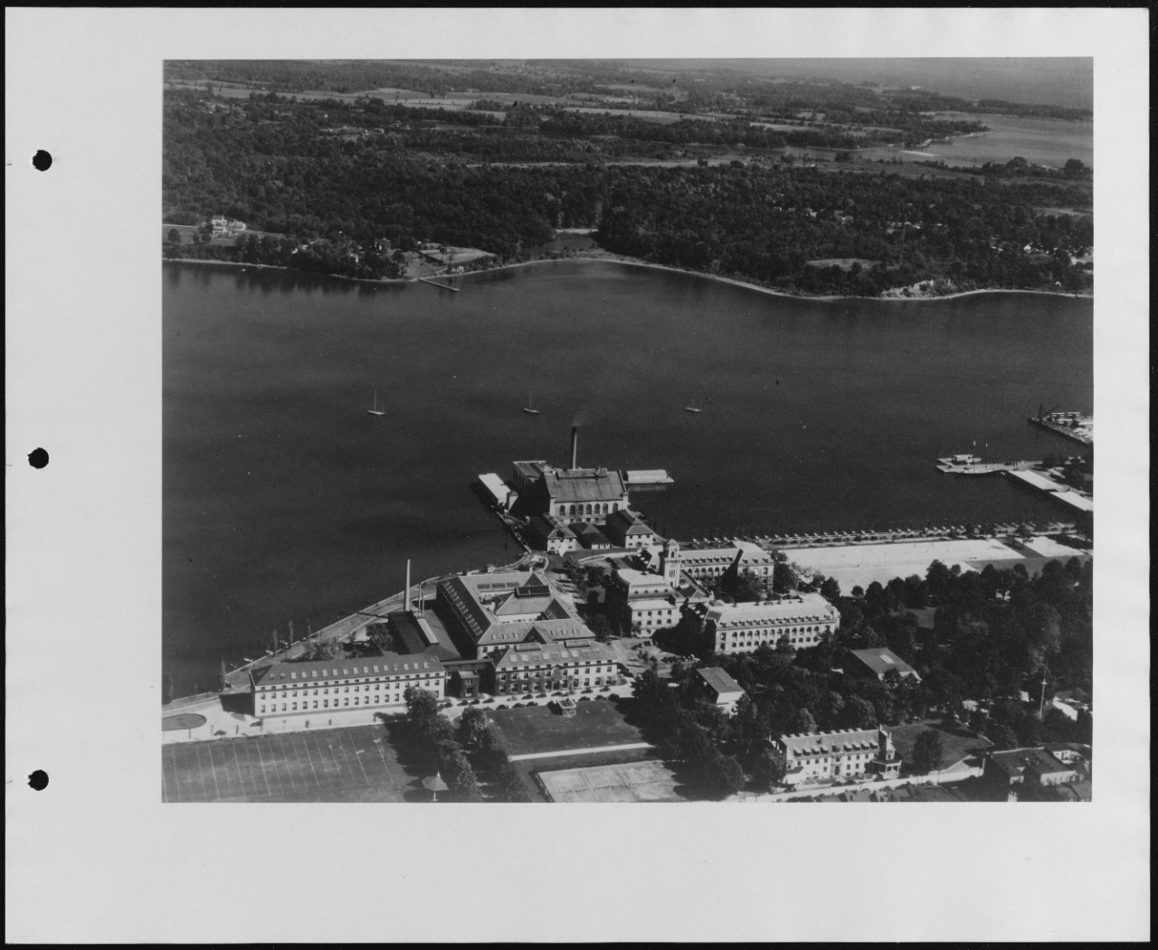 Aerial view of U.S. Naval Academy looking Northeast. U.S. Naval Air Station, Anacostia, Washington, D.C.