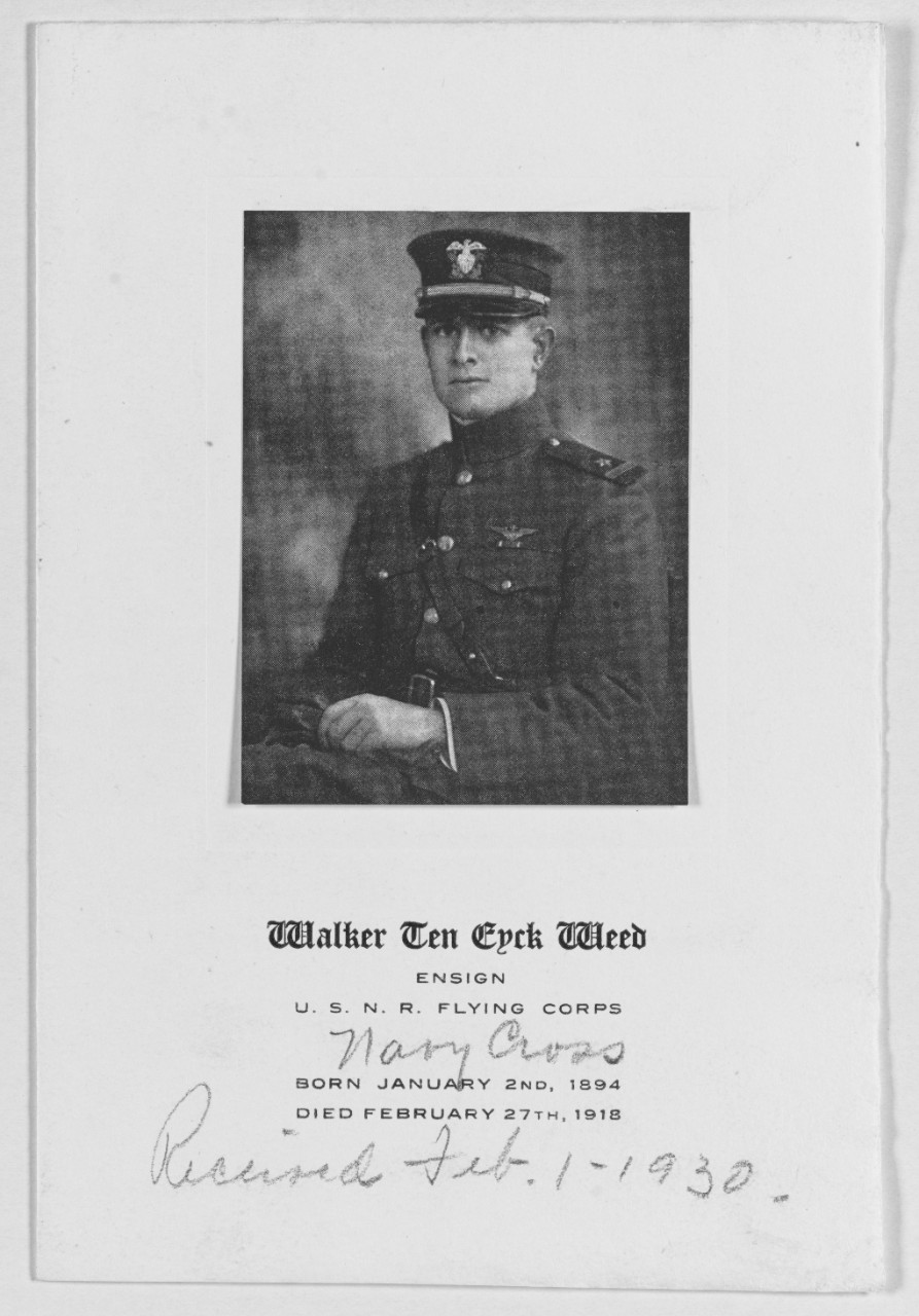 Weed Walker Ten Eyck Ensign, USN. (Navy Cross)