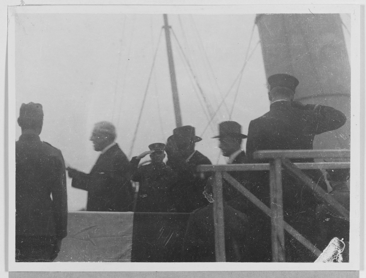 President W. Wilson aboard the U.S.S. GEORGE WASHINGTON. Brest.