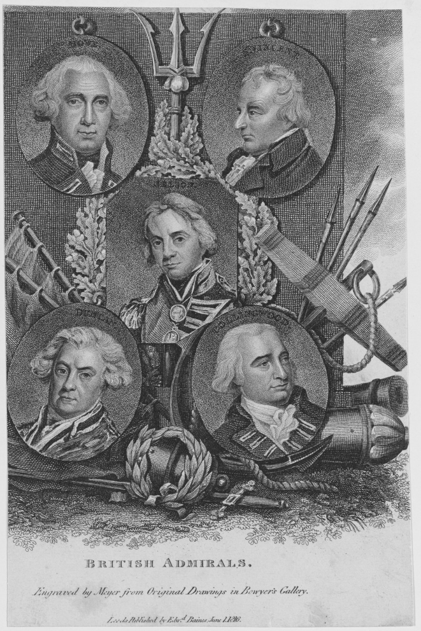 British Admirals. Howe, St. Vincent, Nelson, Duncan and Collingwood, June 1, 1816
