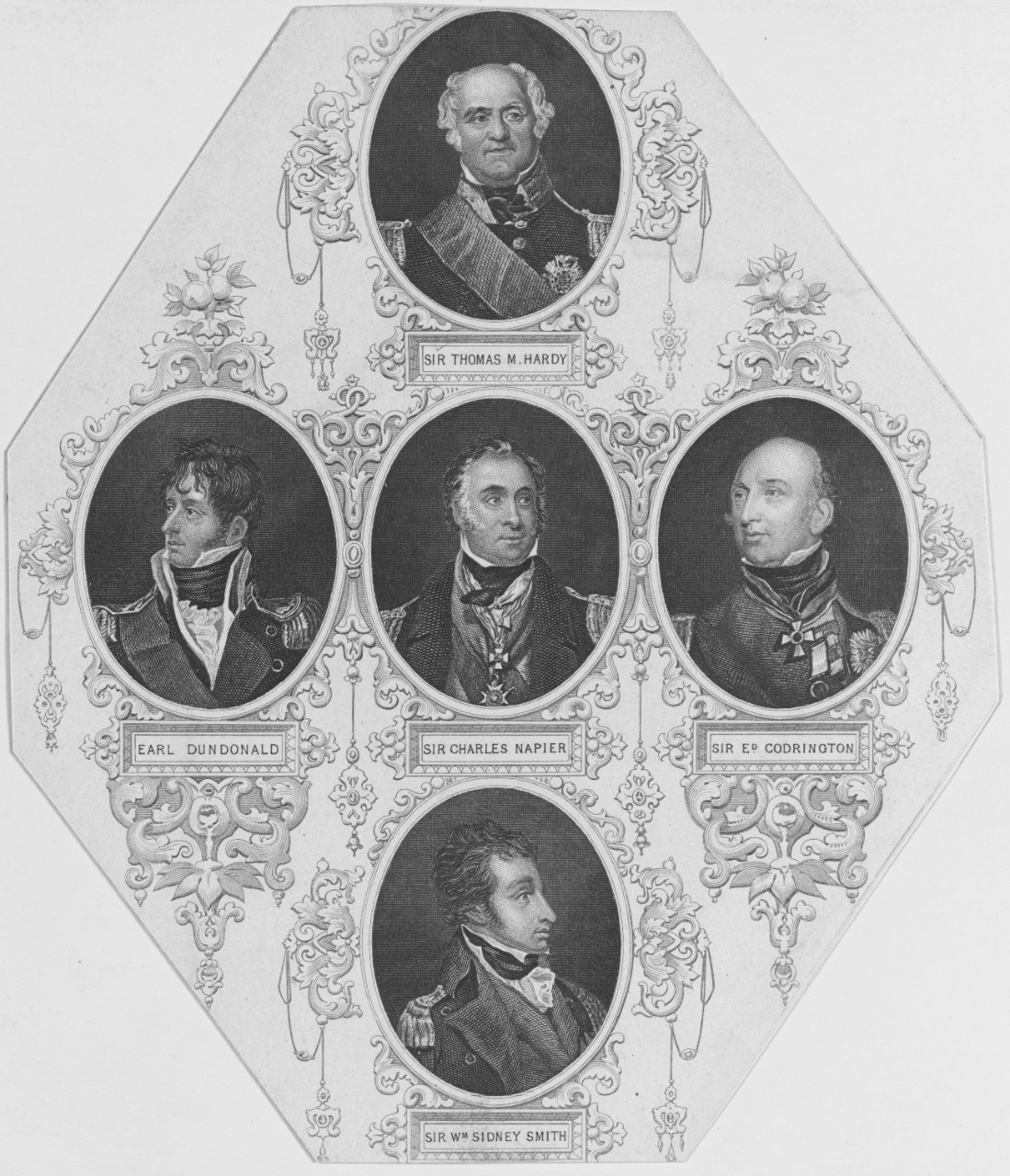 British Admirals. Sir Thomas M. Hardy. Earl Dundonald, Sir Charles Napier, Sir Edward Codrington, Sir William Sidney Smith