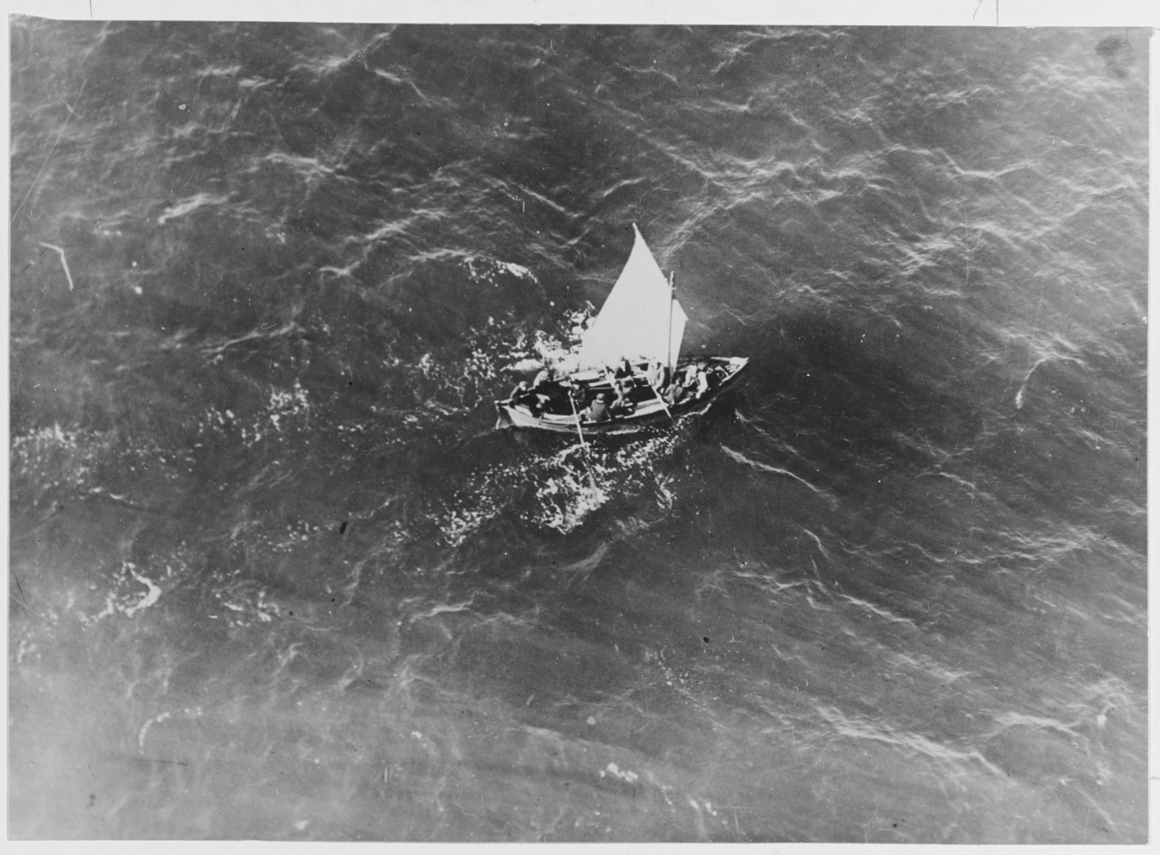 Survivors left in an open boat without food