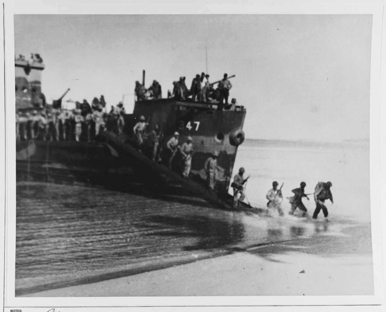Troops landing at Kwajalein Atoll