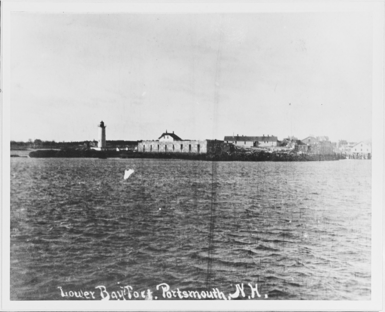 Lower Bay Fort with lighthouse, Portsmouth, New Hampshire