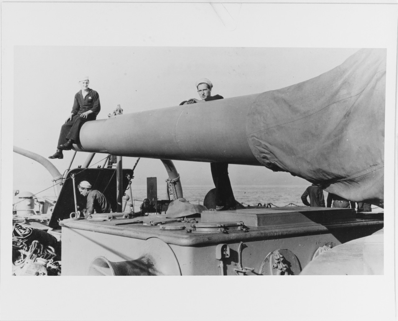 13 inch gun aboard a U.S. Warship, post World War I