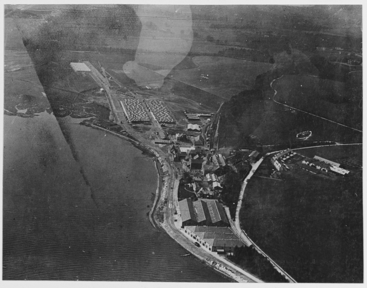 Aerial View of Base 17, taken from a British airship. Invergordon, Scotland