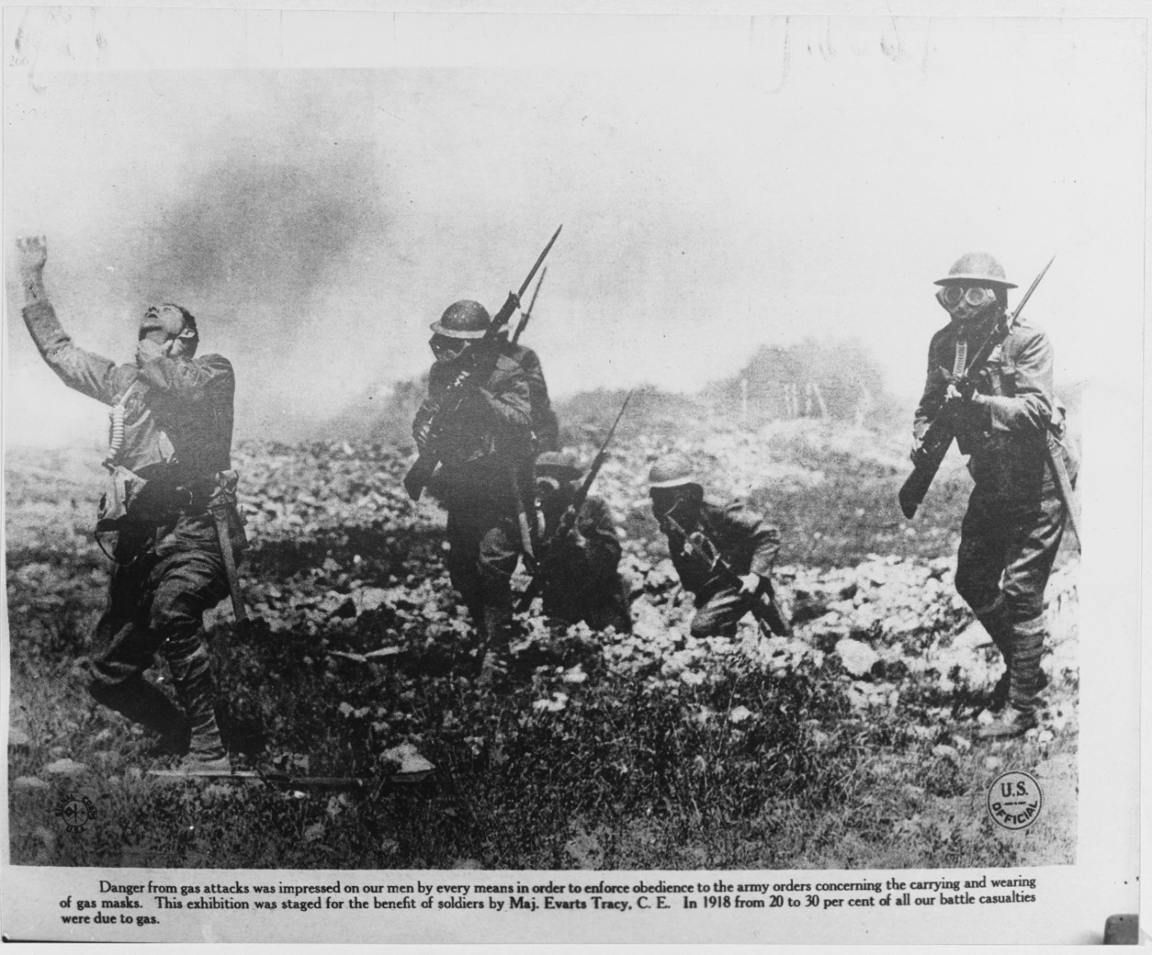 Gas attacks, France. 1918
