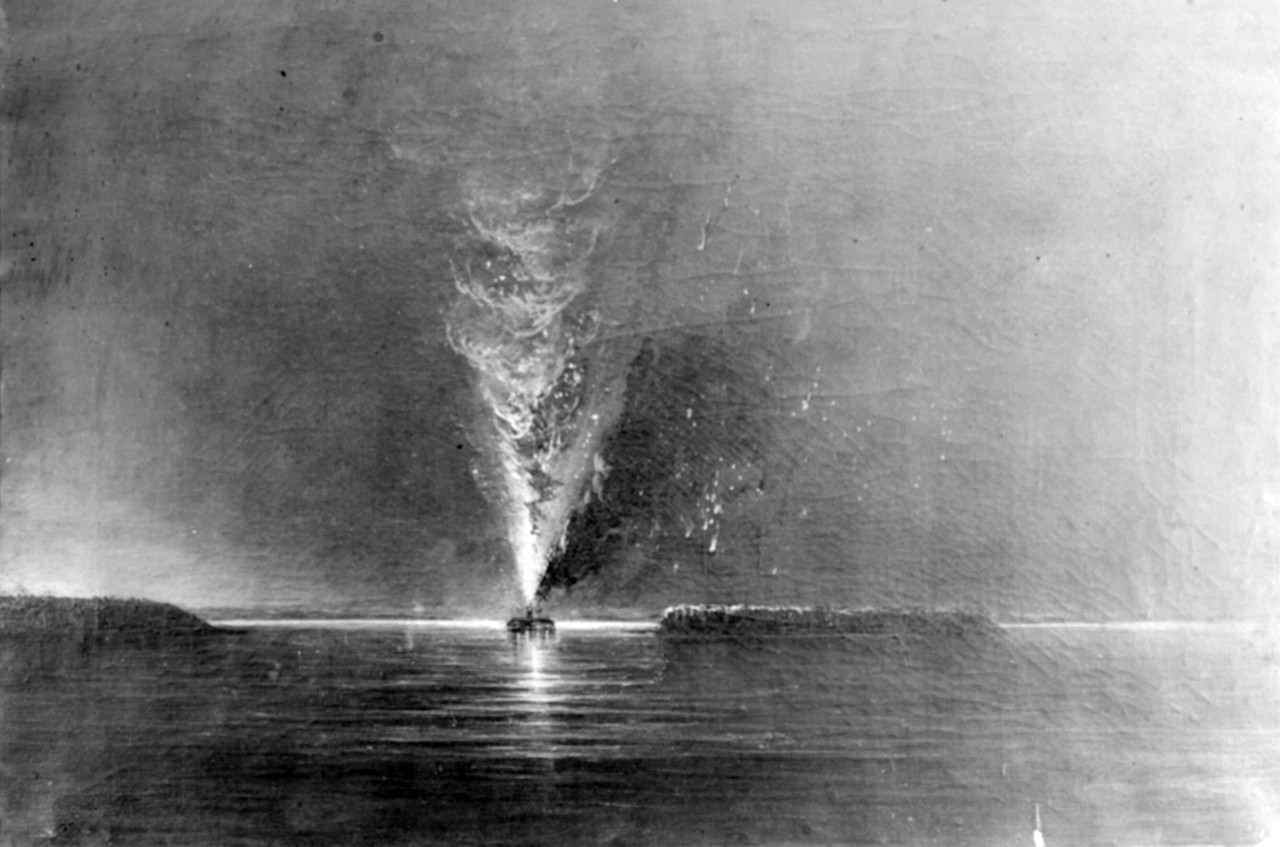 Photo #: NH 42217  Burning of CSS Virginia, 11 May 1862