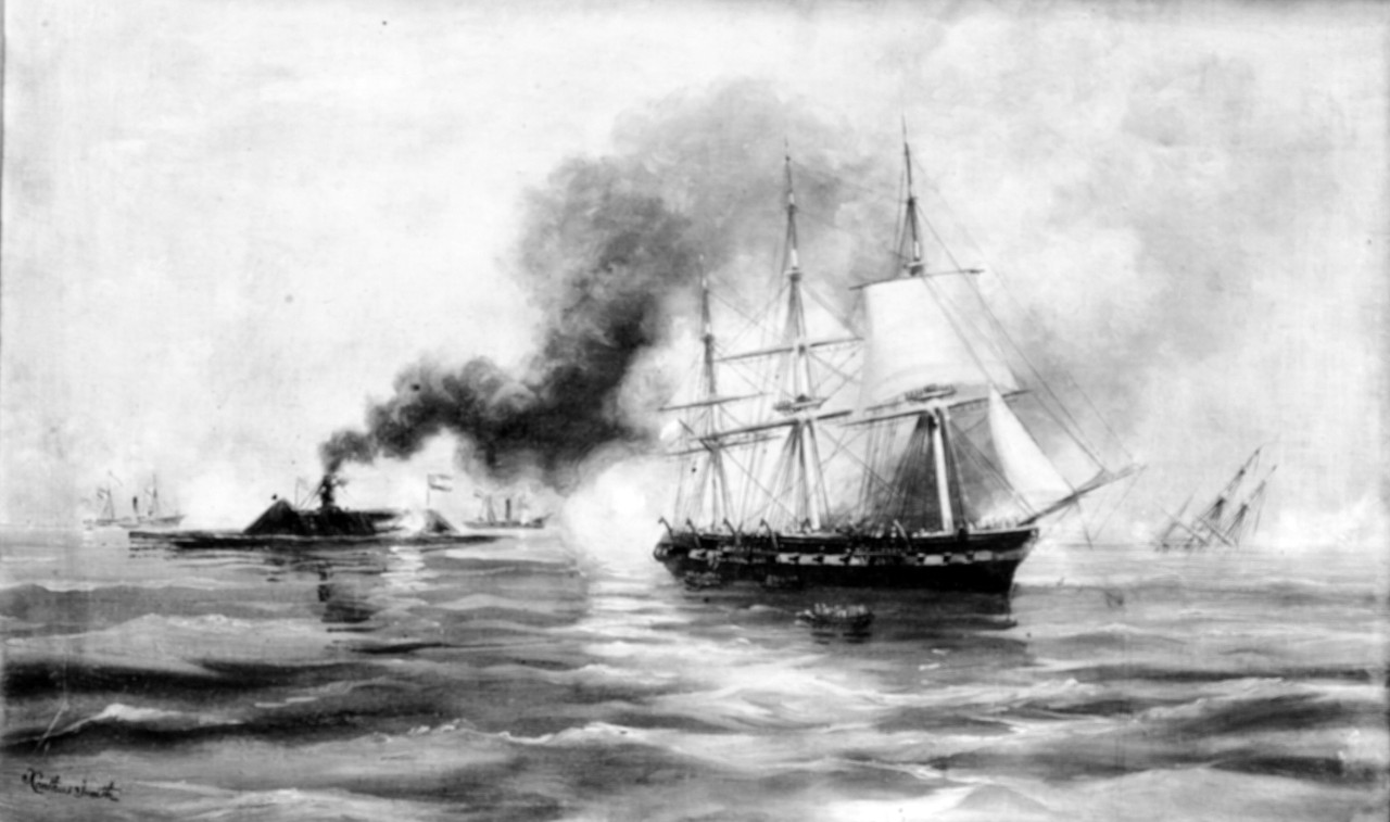 Photo #: NH 42219  Capture of CSS Selma by USS Metacomet, 5 August 1864