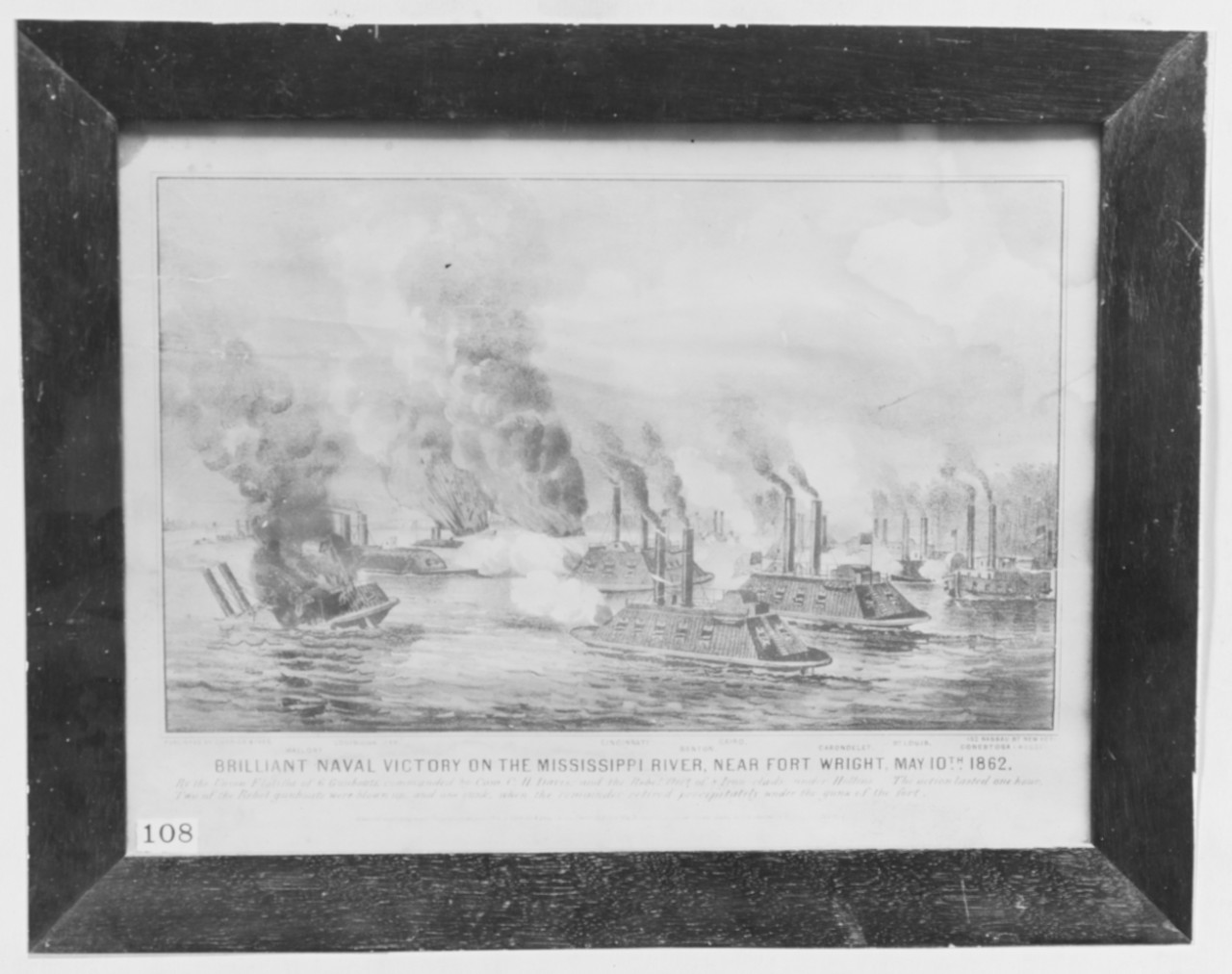 Photo #: NH 42365  &quot;Brilliant Naval Victory on the Mississippi River, Near Fort Wright, May 10th 1862&quot;