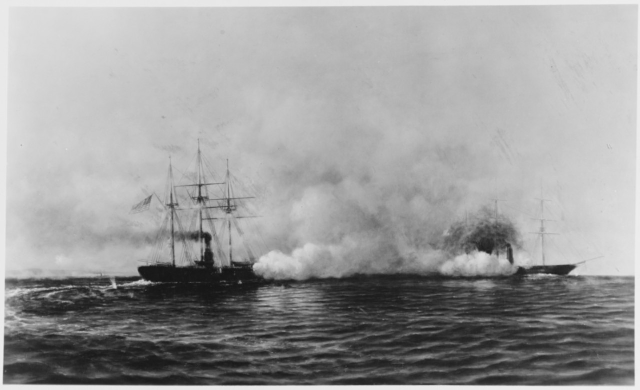Photo #: NH 42375  Action between USS Kearsarge and CSS Alabama, 19 June 1864