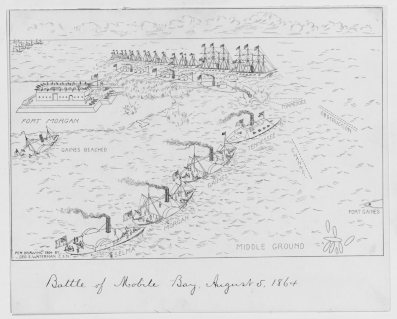 Photo #: NH 42392  &quot;Battle of Mobile Bay, August 5, 1864&quot;
