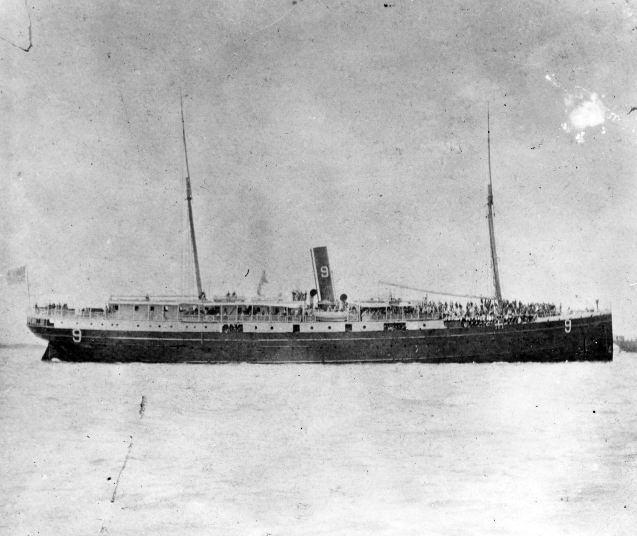Army transport steamer (wearing ID# 9 on stack and hull)