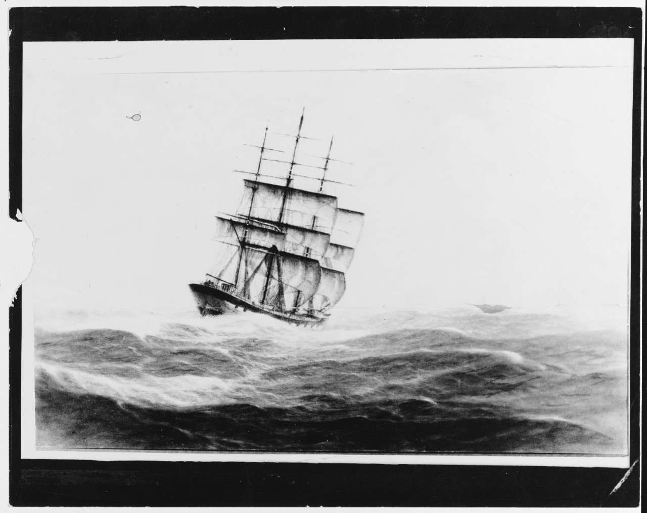 A full-rigged ship under sail