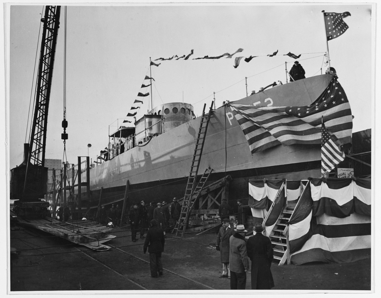 USS PC-552 is ready for launching