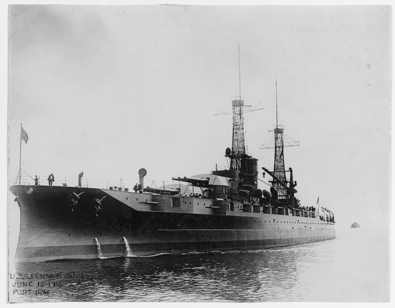 USS PENNSYLVANIA (BB-38) photographed June 12, 1916, the day she was commissioned. 