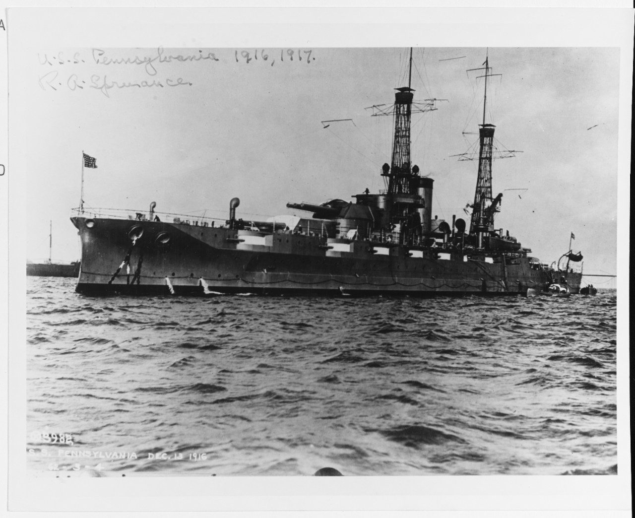 USS PENNSYLVANIA (BB-38), 1916-1917. 