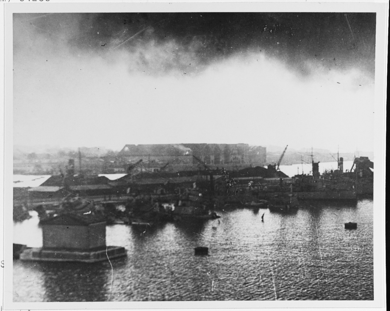 Toulon, France during the scuttling of the French Fleet, November 27, 1942, before the German Occupation. 