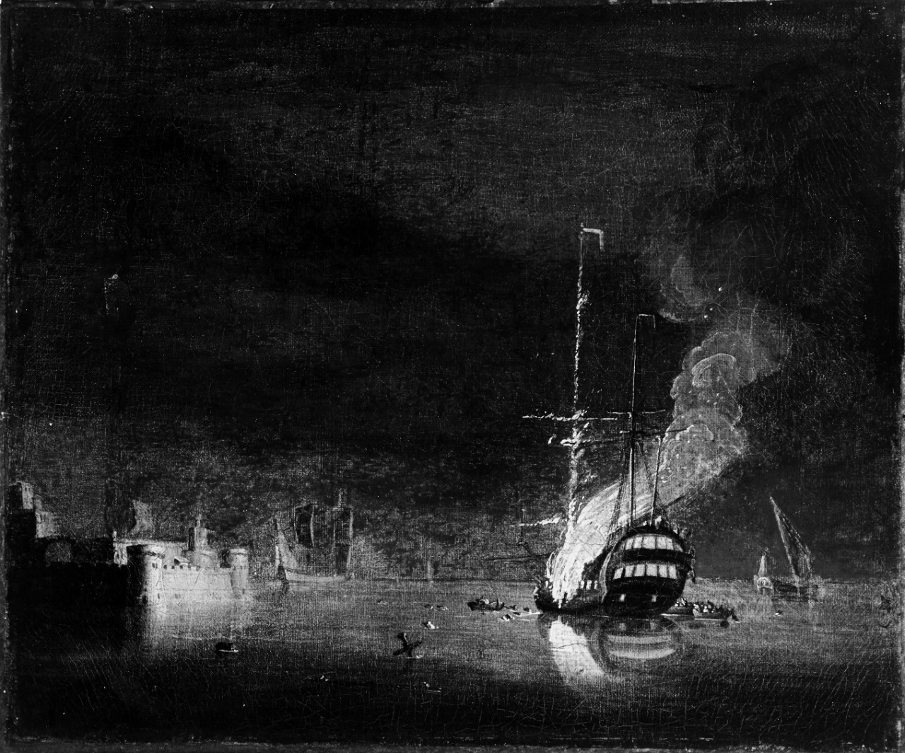 Burning of USS PHILADELPHIA, in Tripoli, Libya, 16 February 1804.