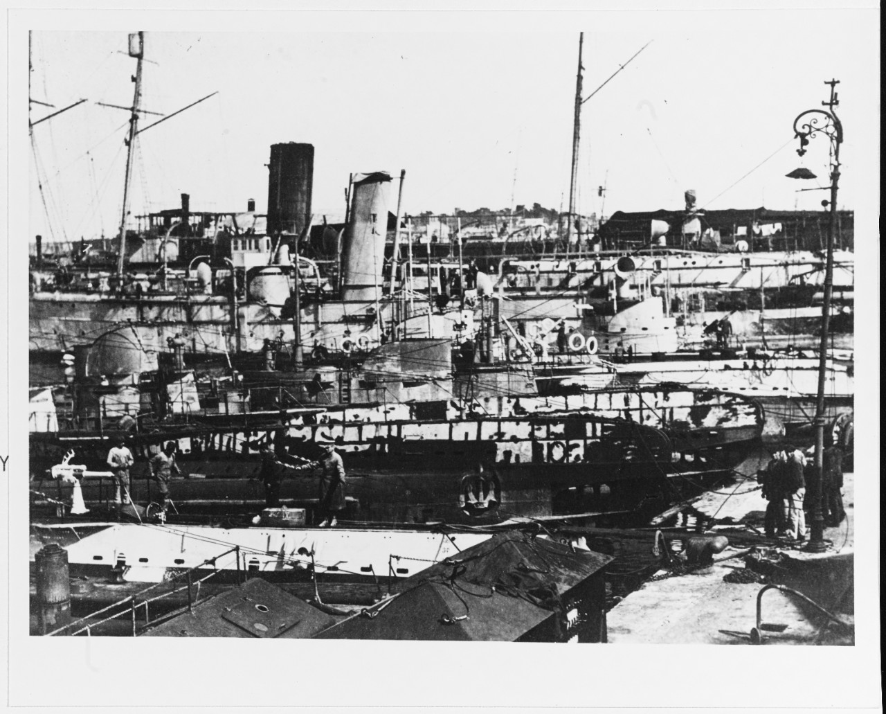 Ex-Austrian ships at Pola, circa 1919.