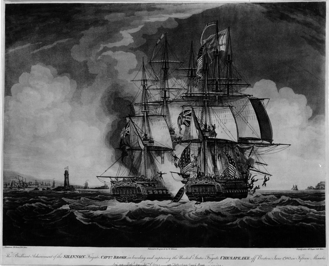 Photo #: NH 42906  Engagement between USS Chesapeake and HMS Shannon, 1 June 1813