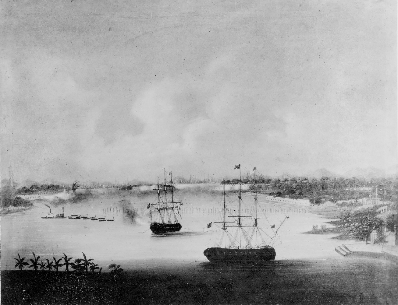 Action at the Canton Barrier Forts, China, 21 November 1856.