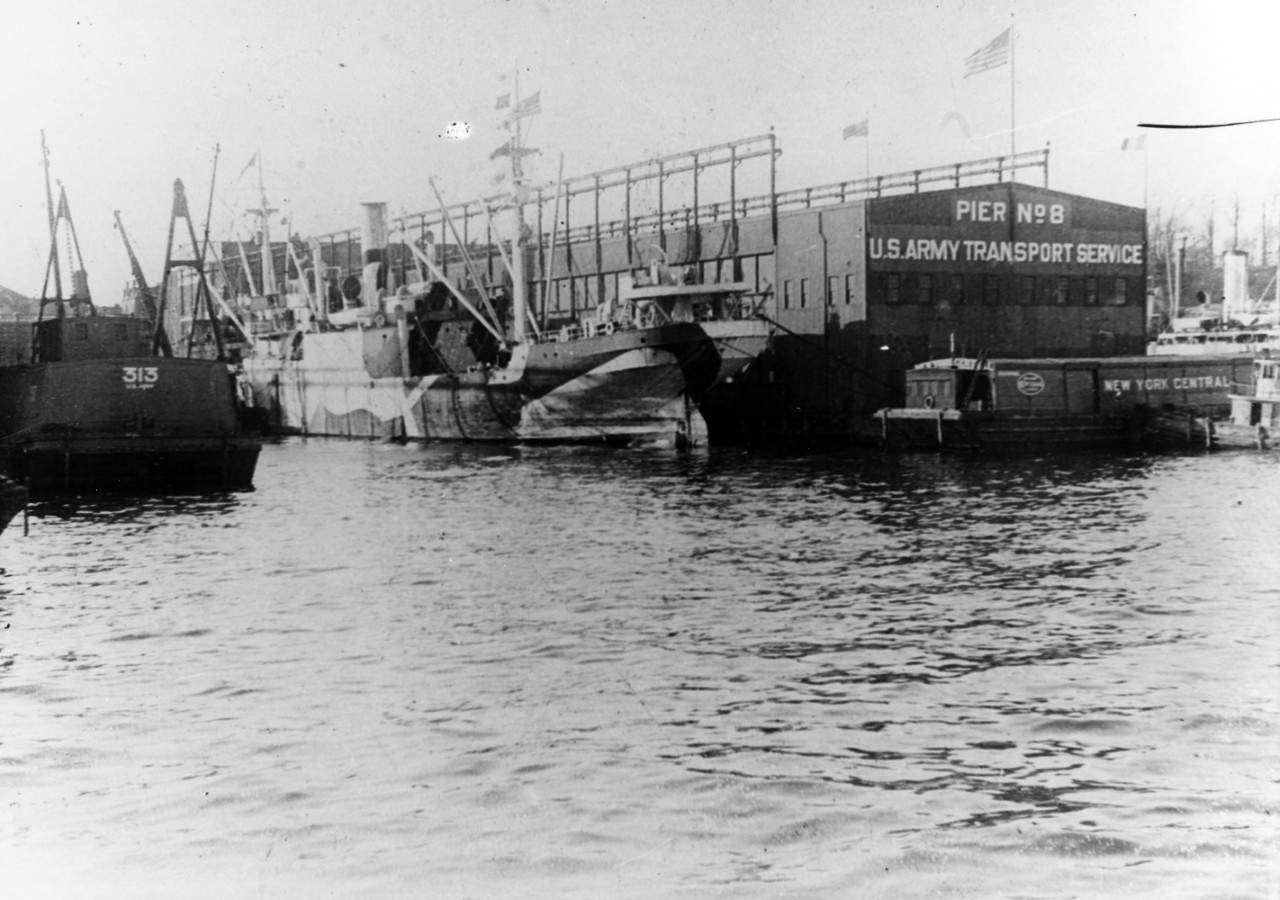 Merchant ships at New York City, 1918.