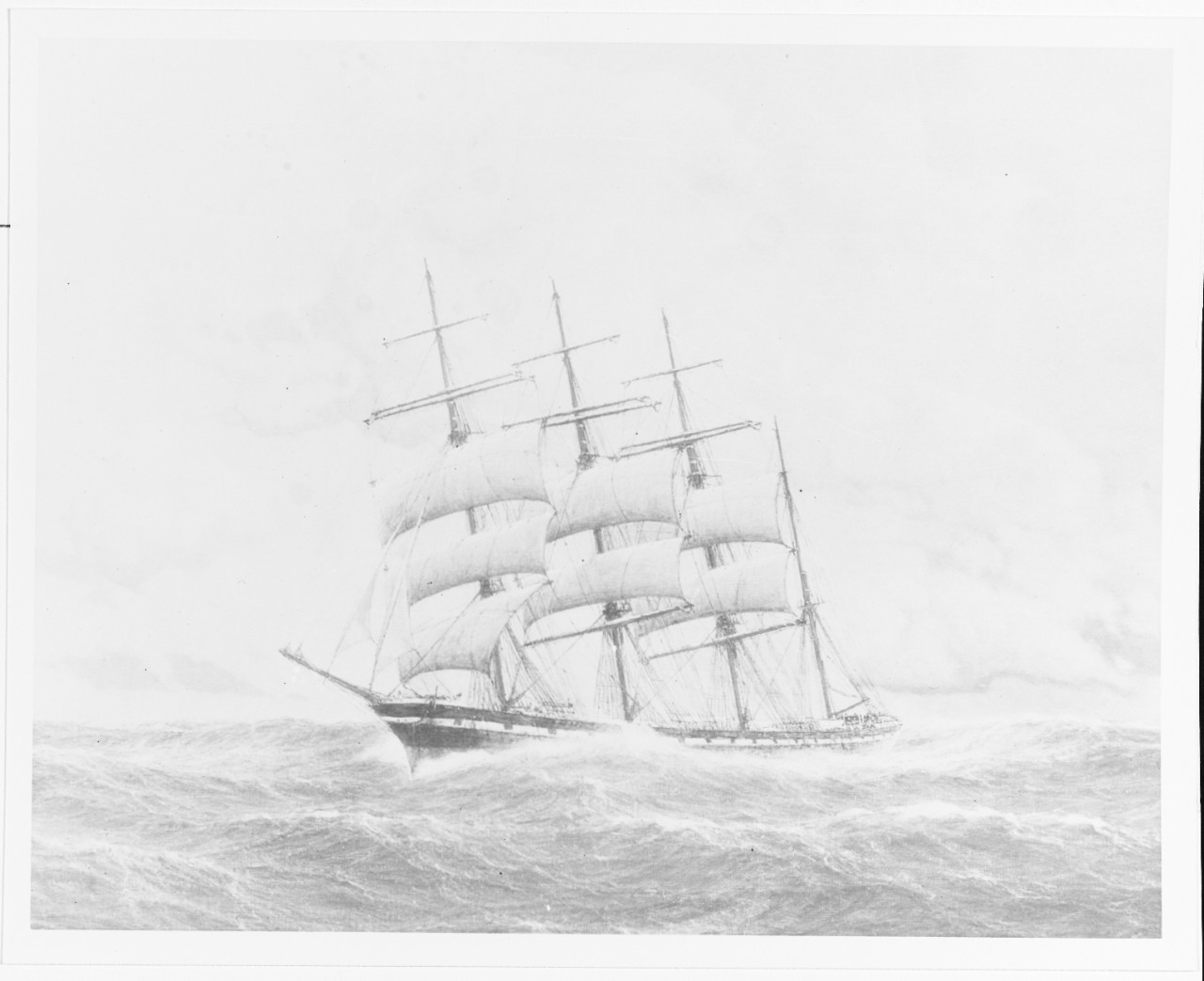 "A Ship [4-masted barque] at Sea"