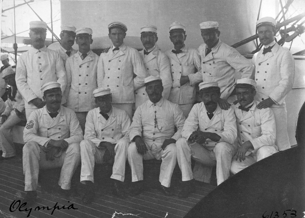 USS OLYMPIA (C-6), ship's Chief Petty Officers, 1898. 