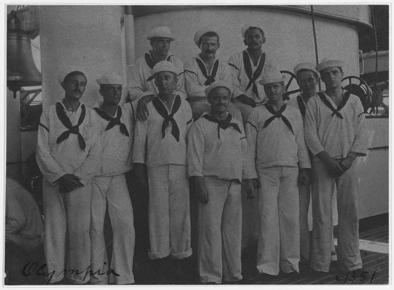 USS OLYMPIA (C-6), enlisted crewmen, 1898. 