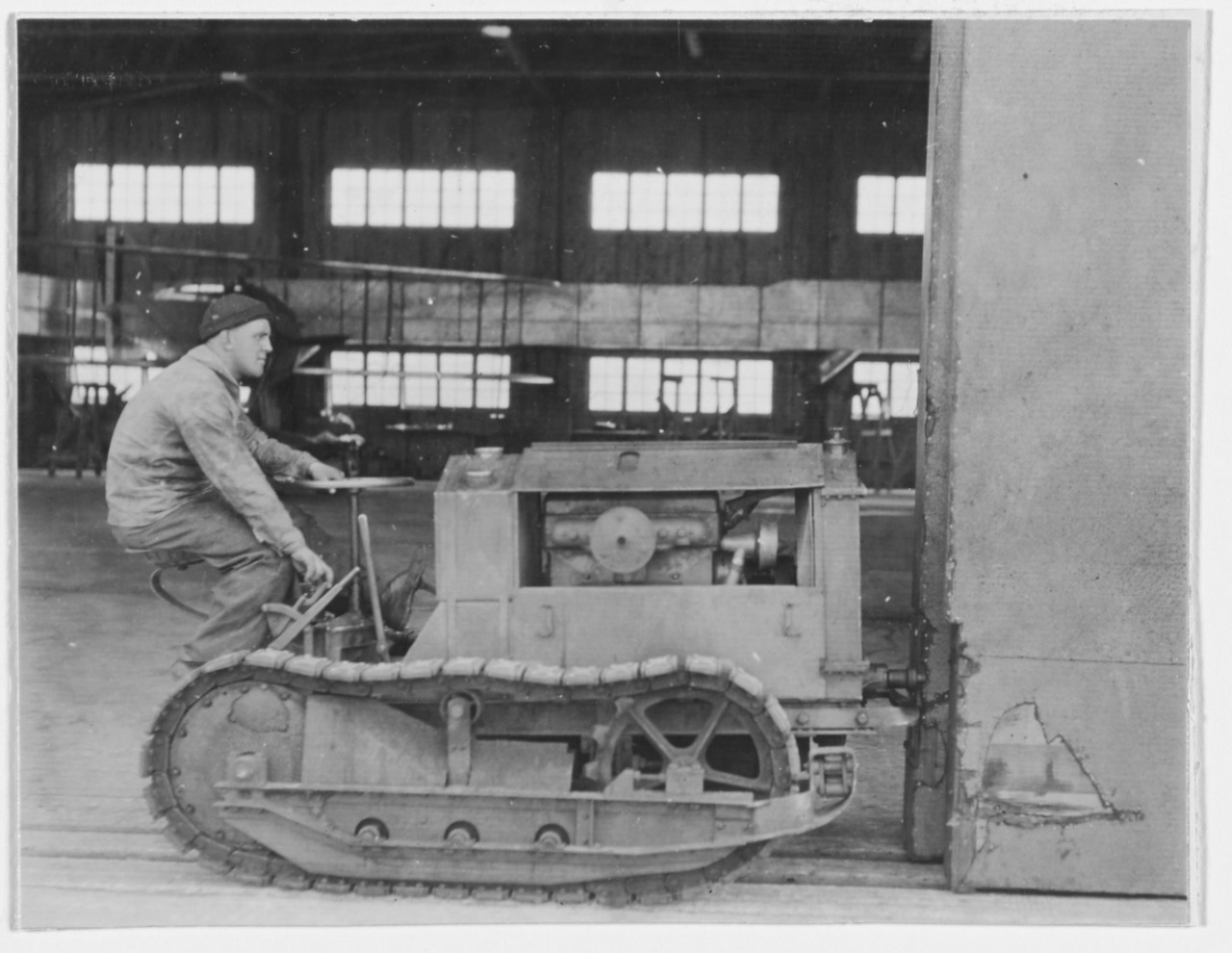 Utility Tractor in use at Naval Air Station Rockaway, Long Island, New York, circa 1918. 